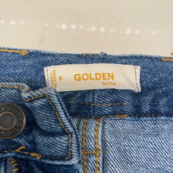 Aritzia Cut Off Denim Mini Skirt - Picture 2 of 3